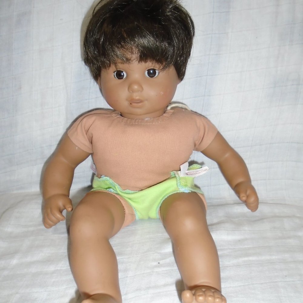American Girl Bitty Baby Twins Boy Doll Black Hair Brown Eyes
